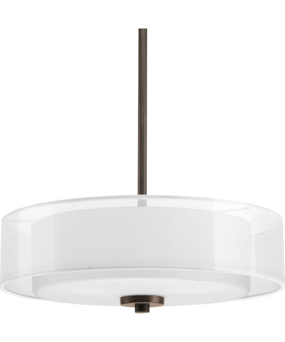 Invite 3-Light 15" Semi-Flush Convertible Antique Bronze