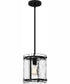 Fortress Small 1-light Mini Pendant Earth Black