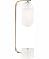 Firefly 1-Light Table Lamp Antique Brass/White/Frost Glass Shade