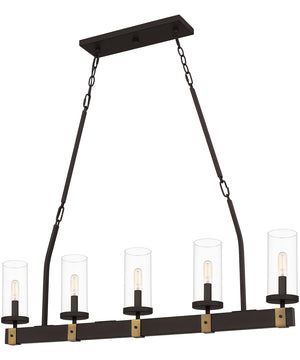 Lisbon 5-light Island Light Old Bronze