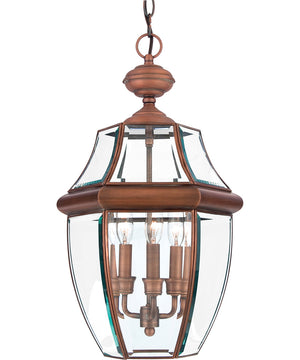 Newbury Large 3-light Outdoor Pendant Light Aged Copper