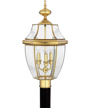 Newbury Large 3-light Outdoor Post Light Polished Brass