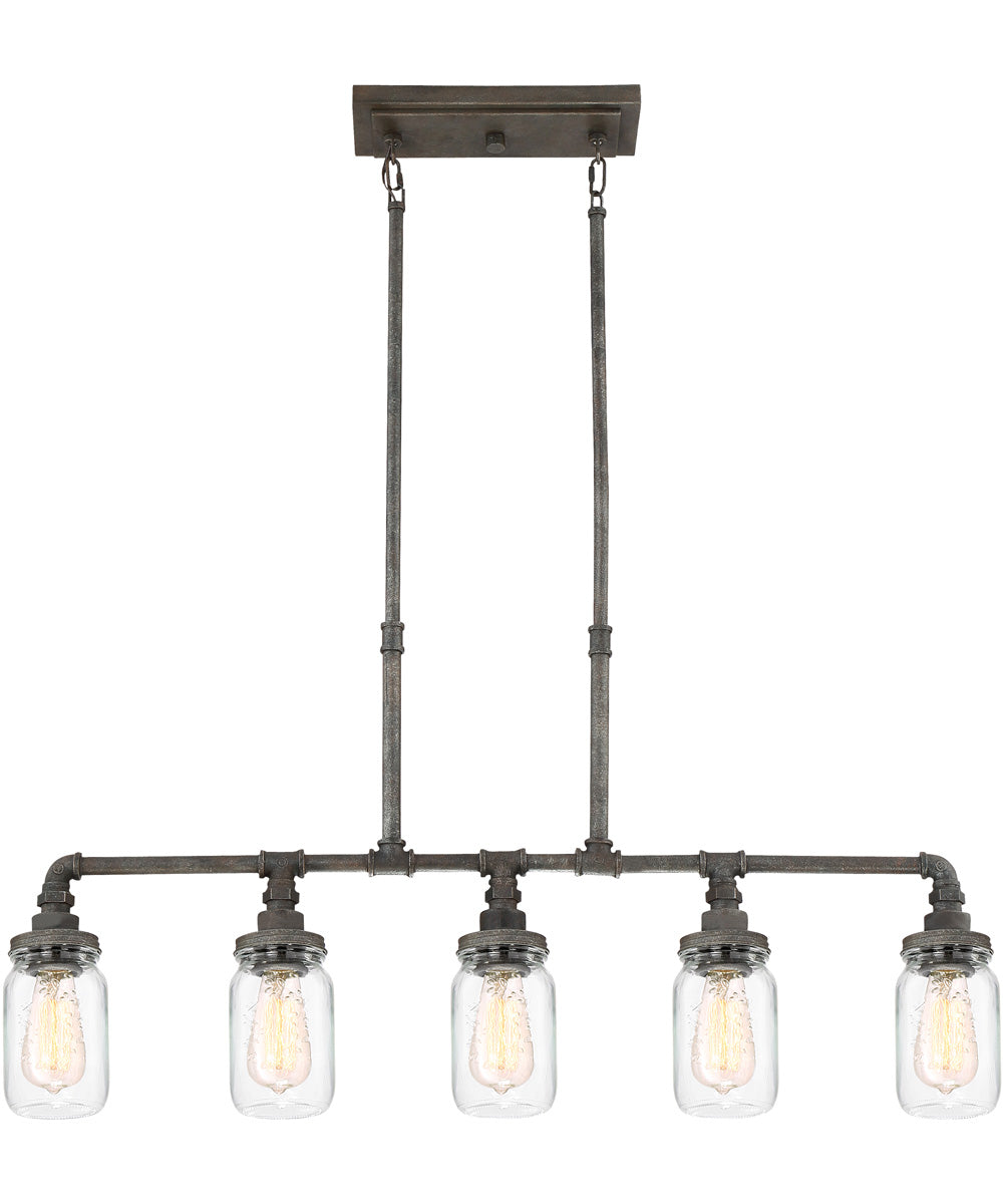 Squire 5-light Island Light Rustic Black