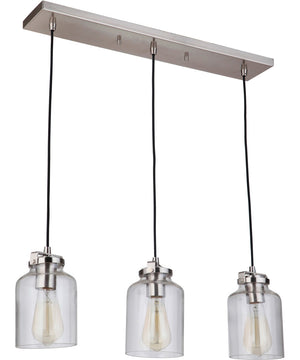 Foxwood 3-Light Pendant Brushed Polished Nickel