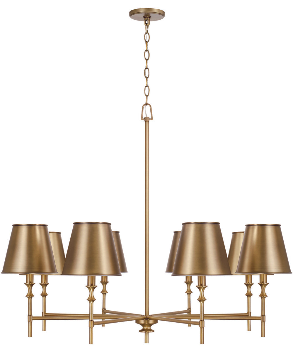 Whitney 8-Light Chandelier Aged Brass