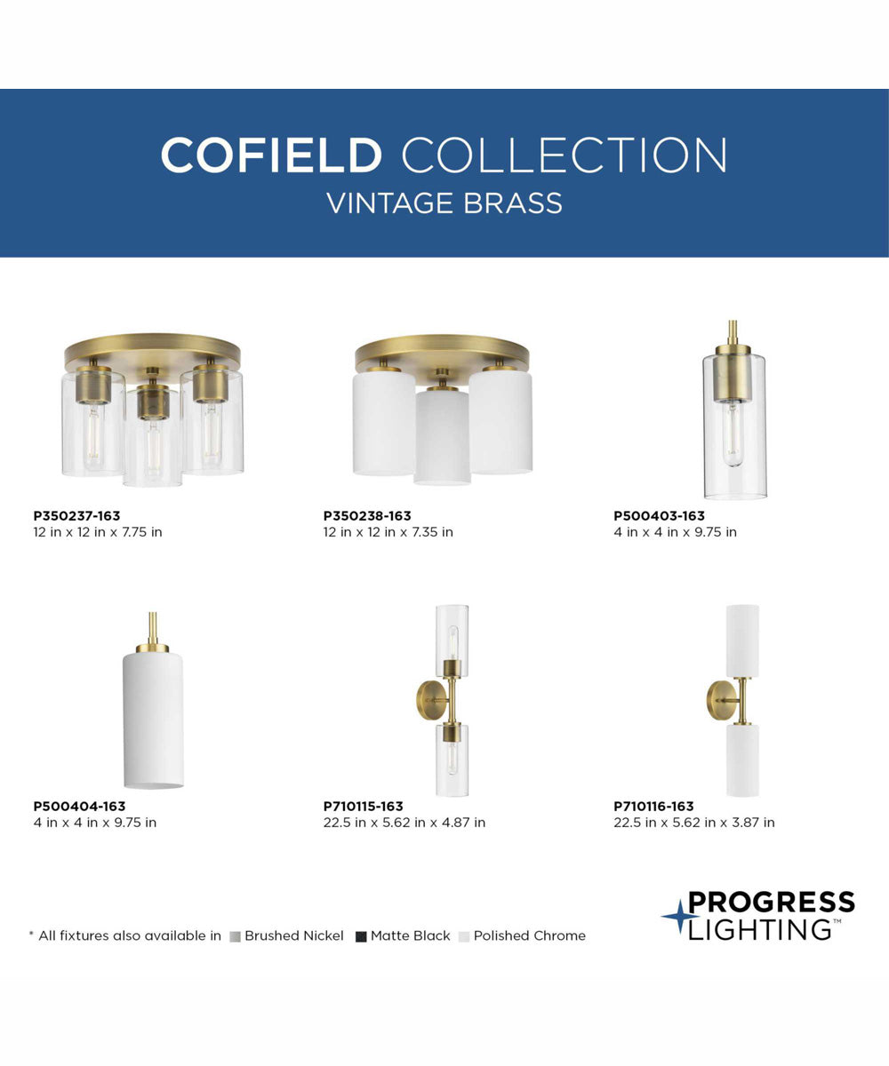 Cofield 12 in. 3-Light Transitional Flush Mount Vintage Brass