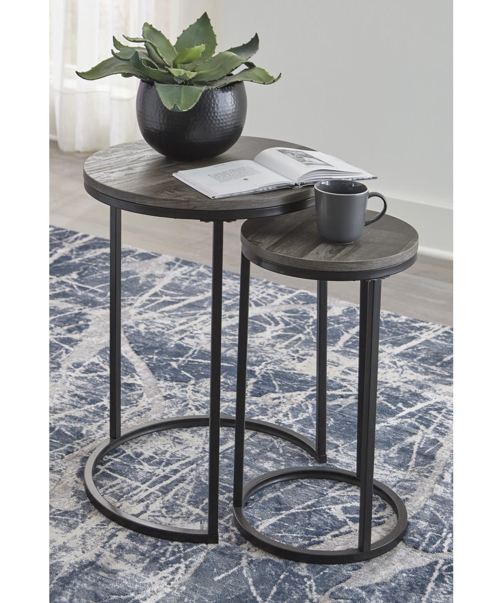 23"H Briarsboro Accent Table Set of 2 Black/Gray