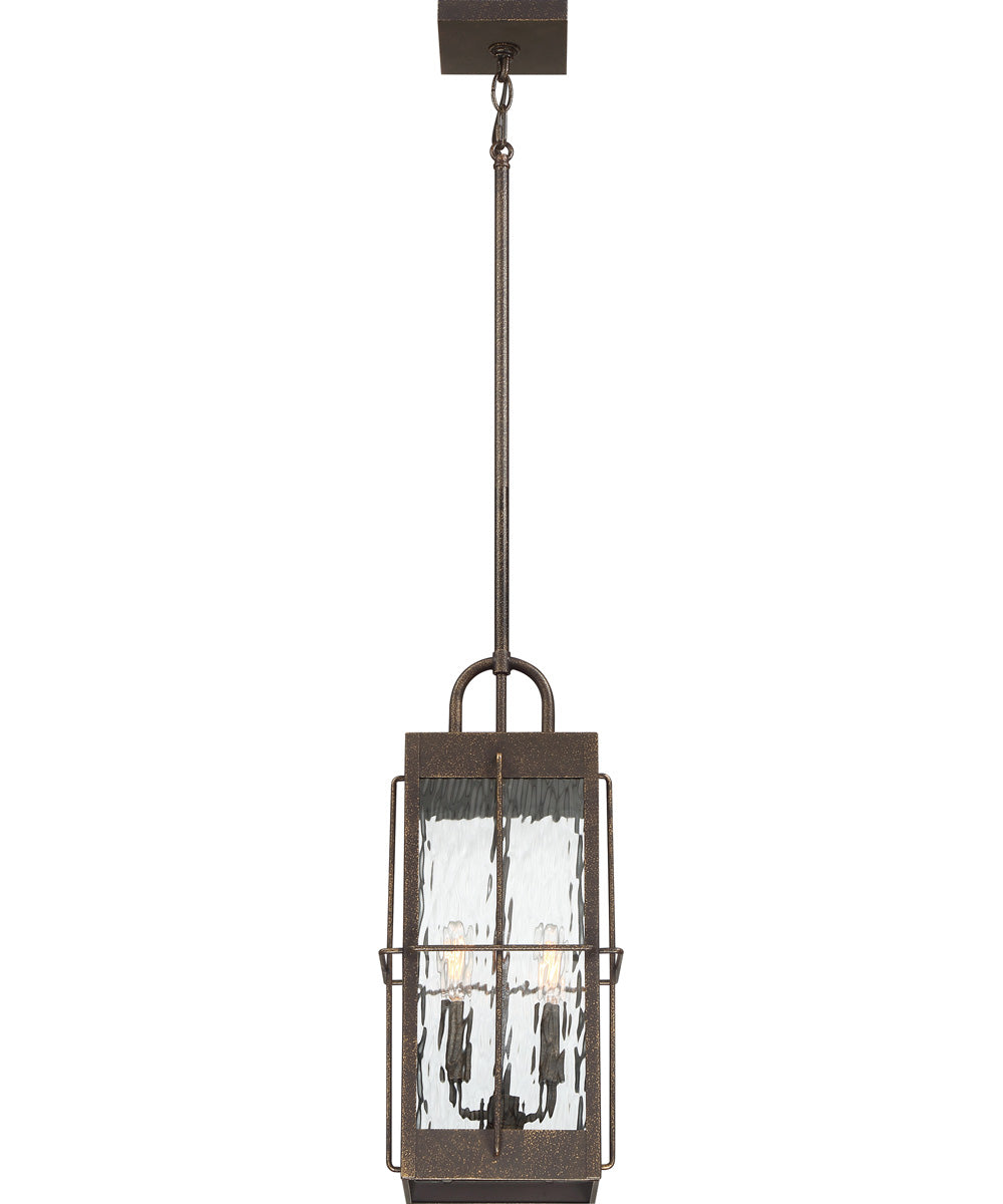 Ward Large 2-light Outdoor Pendant Light Gilded Bronze