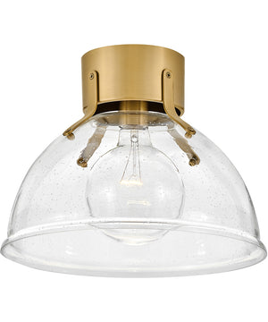 Argo 1-Light Small Flush Mount in Heritage Brass with Clear Seedy glass