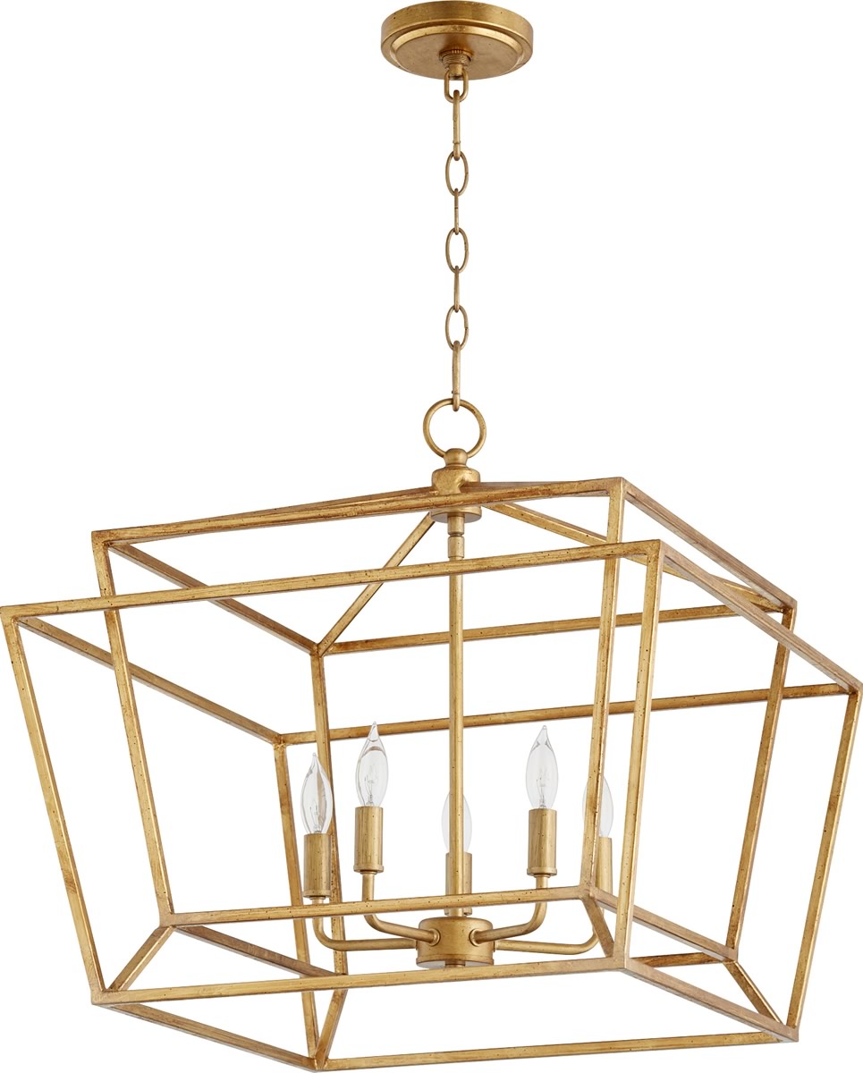 21"W Monument 5-light Nook Chandelier Gold Leaf
