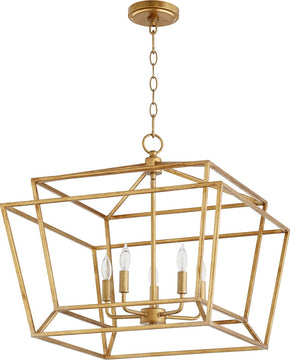 21"W Monument 5-light Nook Chandelier Gold Leaf