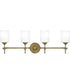 Aria Extra Large 4-light Bath Light Weathered Brass
