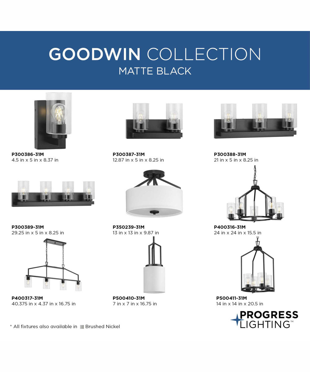 Goodwin 1-Light Modern Farmhouse Pendant Matte Black