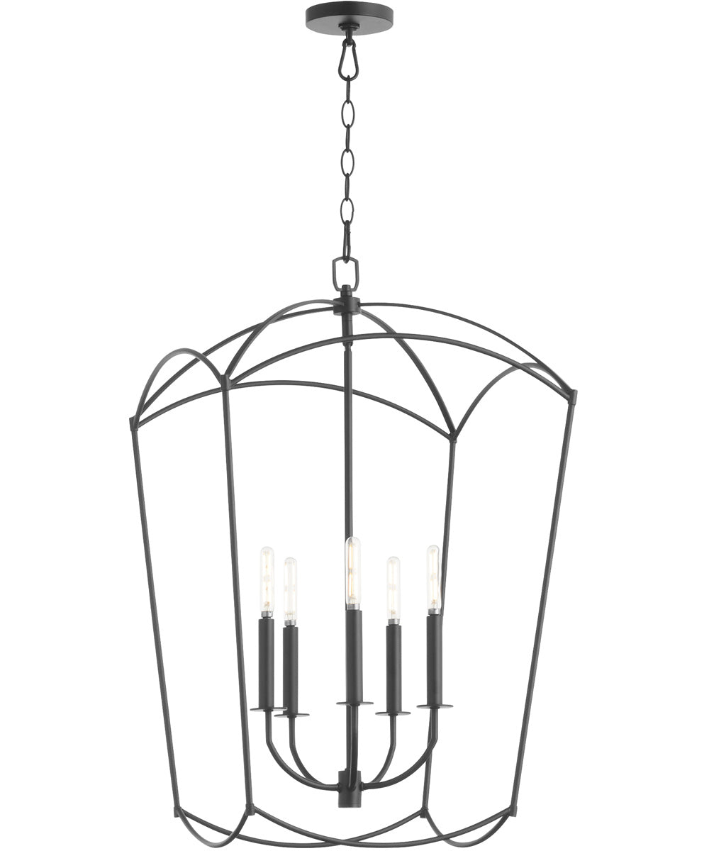Mantle 5-light Entry Foyer Hall Chandelier Matte Black