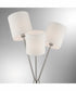 Crisanta 3-Light 3-Light Floor Lamp Brushed Nickel/White Linen