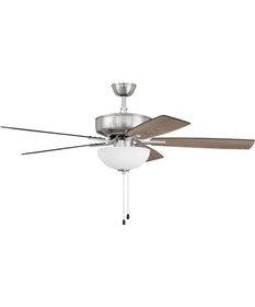 52" Pro Plus 211 White Bowl Light Kit 2-Light LED Indoor/Outdoor Ceiling Fan (Blades Included) Brushed Polished Nickel