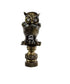 Night Owl Lamp Finial Antique Metal with Clear Glass Eyes 2.25"h