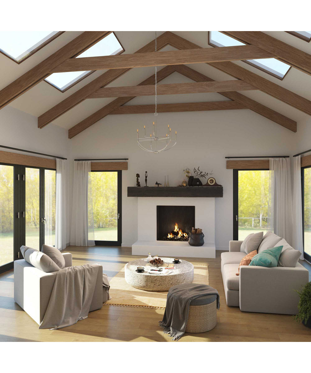 Leyden 9-Light Farmhouse Style Chandelier Light Brushed Nickel