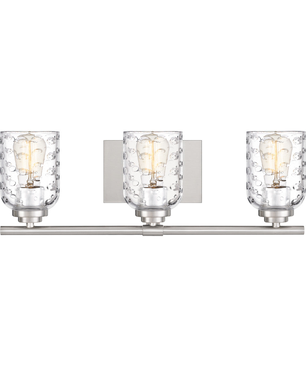 Cristal Large 3-light Bath Light Brushed Nickel