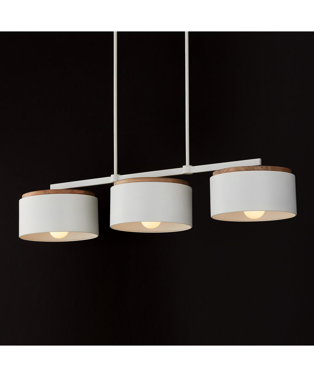 Liam 3-Light Island Light Wood and White