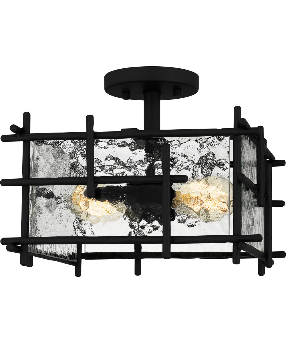 Daphne Medium 2-light Semi Flush Mount Matte Black