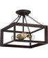 Brook Hall Medium 3-light Semi Flush Mount Western Bronze
