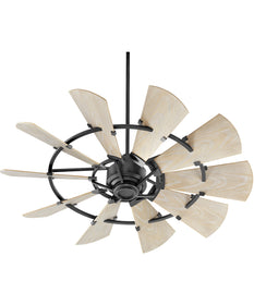 52"W Windmill Indoor/Outdoor Patio Ceiling Fan Noir