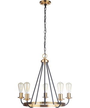 Randolph 5-Light Chandelier Flat Black/Satin Brass
