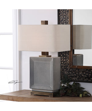 Abbot Crackled Gray Table Lamp