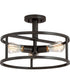New Harbor 3-light Semi Flush Mount Western Bronze