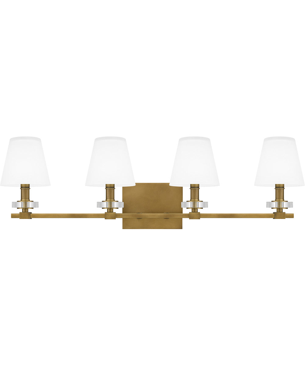 Kelsey Glen Extra Large 4-light Bath Light Weathered Brass