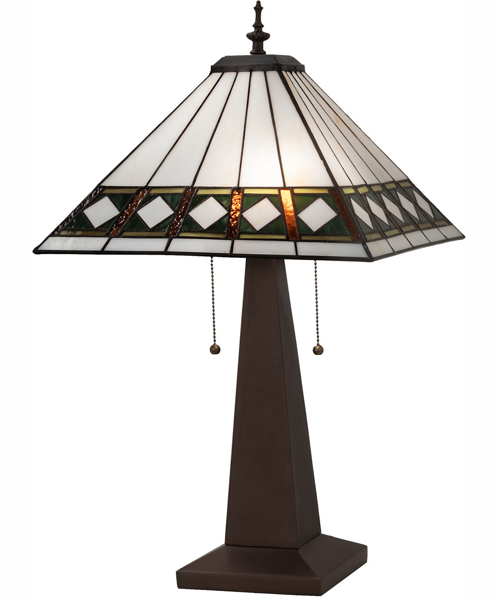 24" High Diamond Band Mission Table Lamp