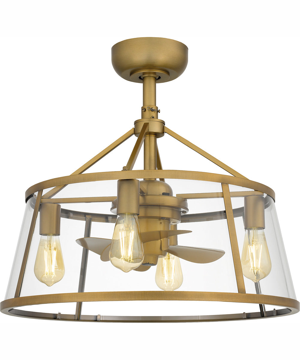 Barlow 4-light Fandelier Weathered Brass