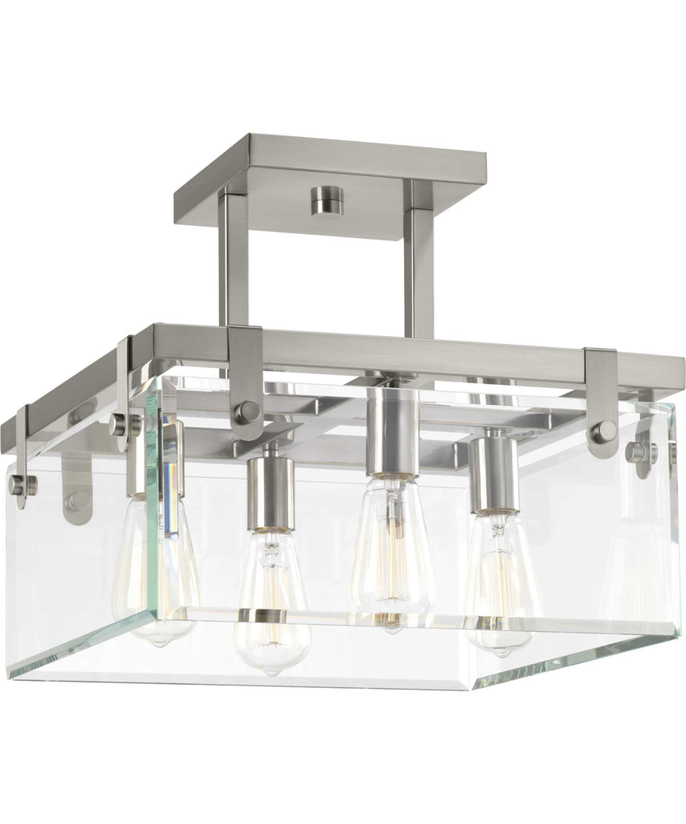 Glayse 16-3/4" Semi-Flush/Convertible Brushed Nickel