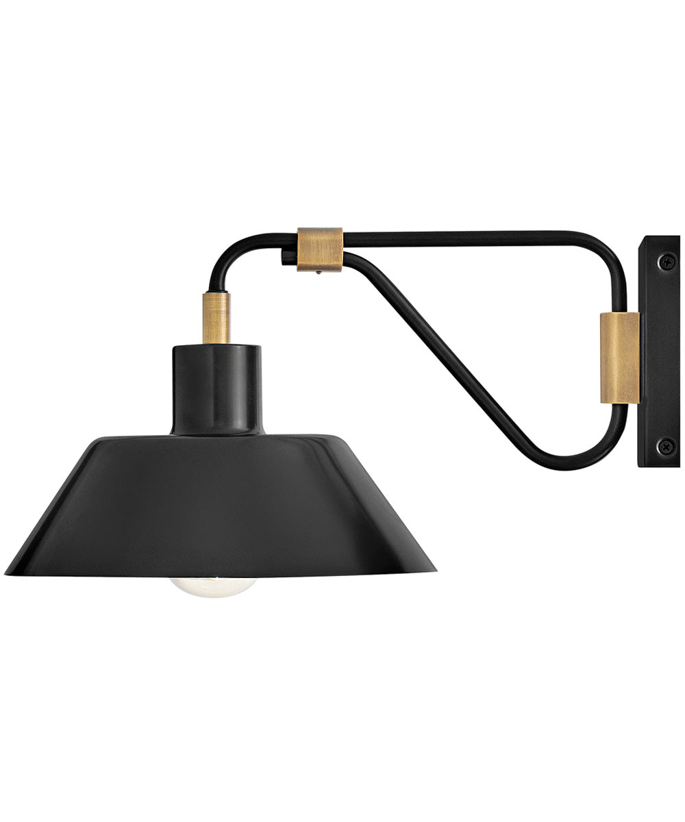 Brewster 1-Light Small Wall Mount Barn Light in Black Oxide