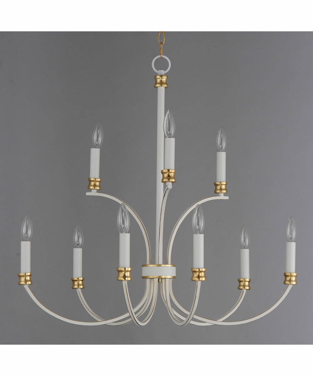 Charlton 9-Light Chandelier Weathered White/Gold Leaf