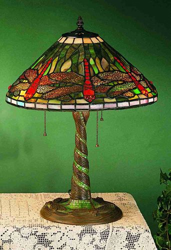 21"H Dragonfly Cone  Table Lamp