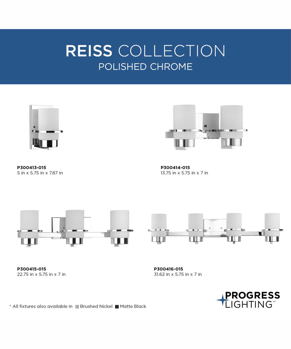 Reiss 1-Light Modern Farmhouse Vanity Light Polished Chrome