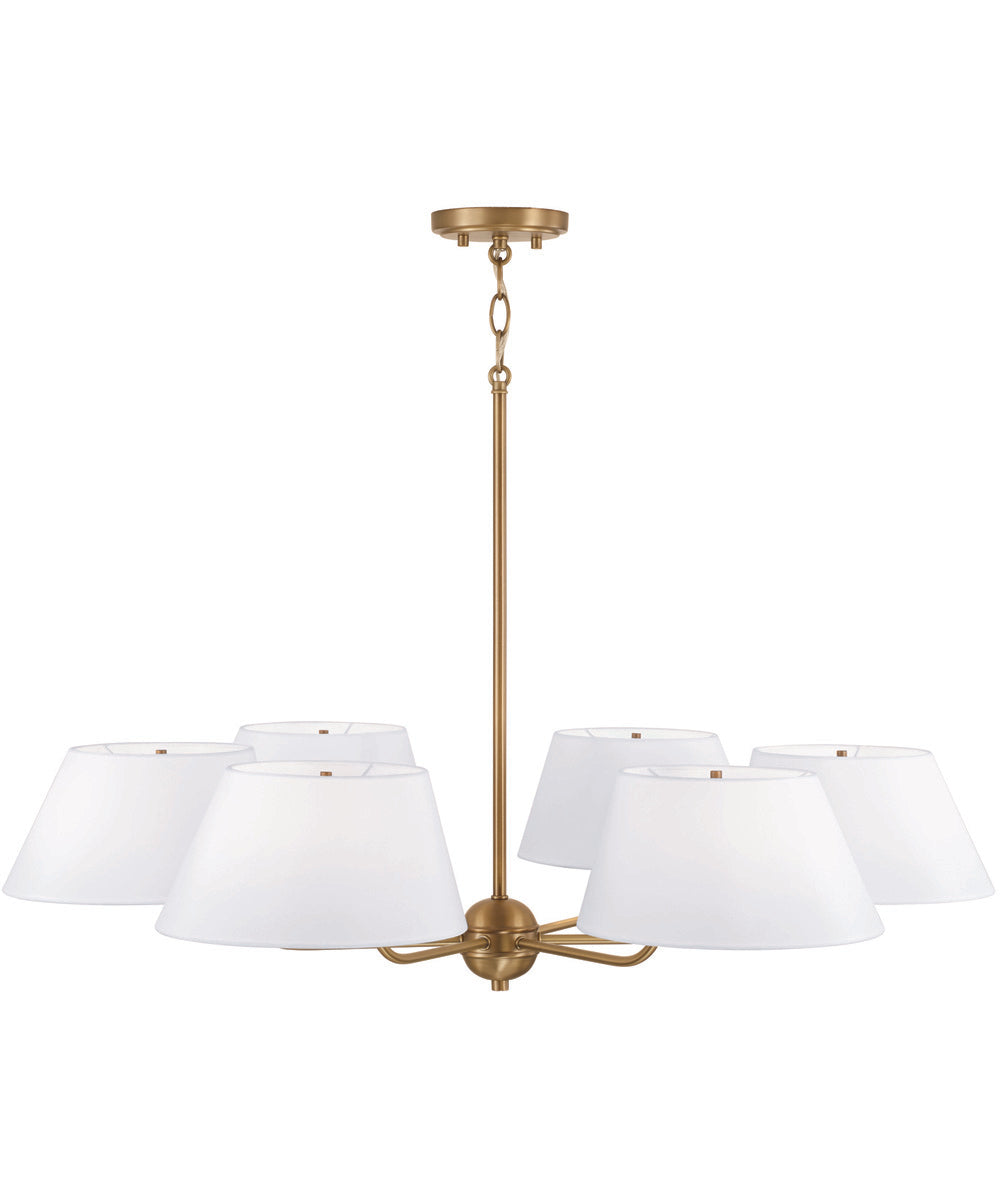 Welsley 6-Light Chandelier Aged Brass
