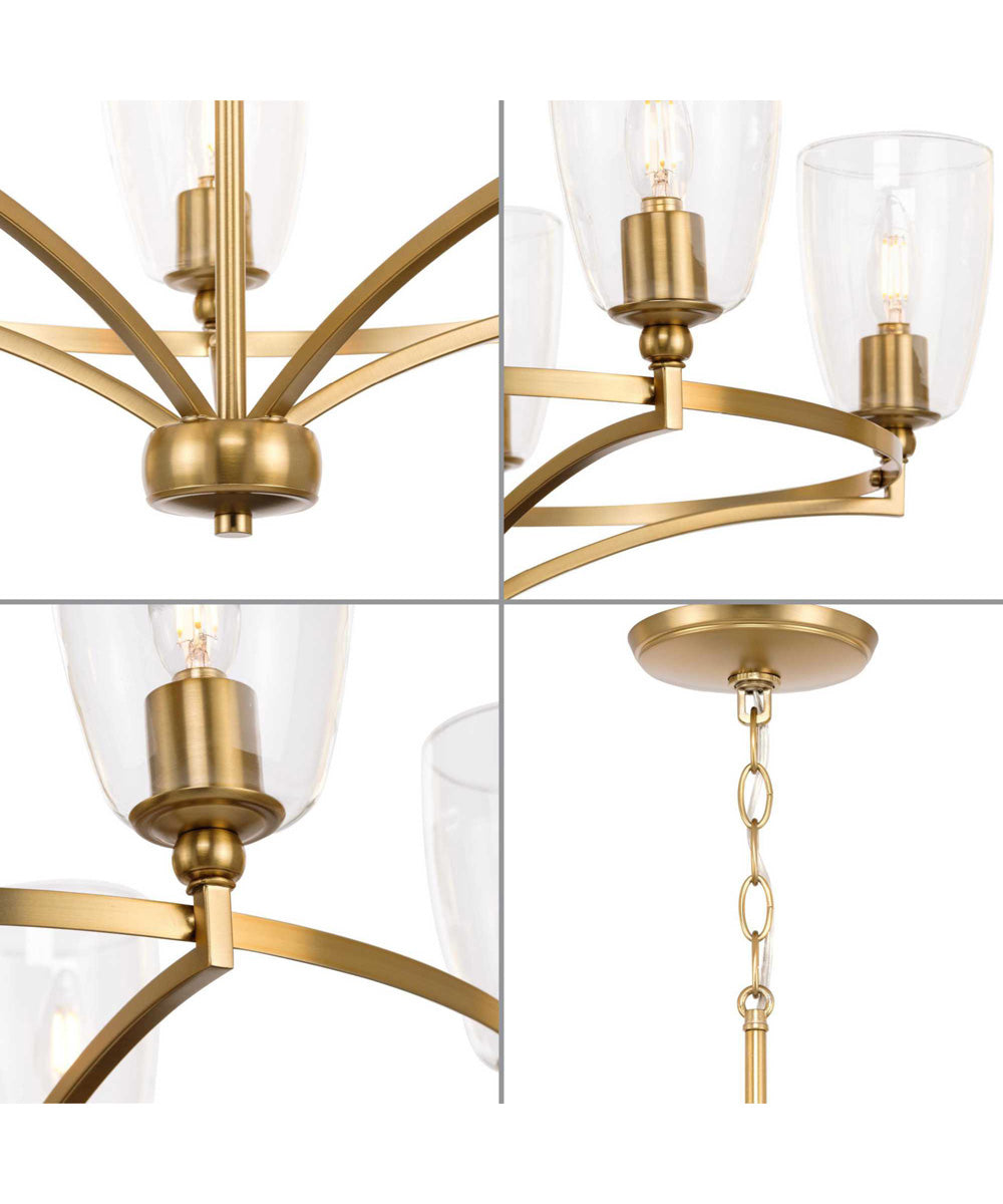 Parkhurst 5-Light New Traditional Clear Glass Chandelier Light Brushed Bronze