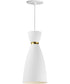 Carillon 1-Light Elongated Mini Pendant White/Satin Brass