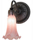 5.5" Wide Pink Tiffany Pond Lily Wall Sconce