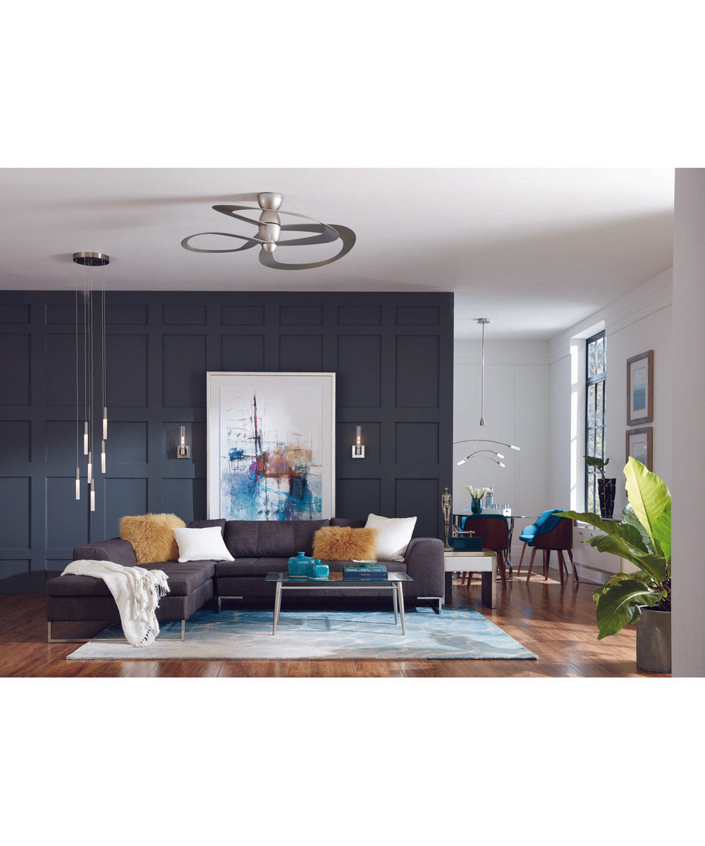 Clarion 1-Light Clear Glass Modern Style Bath Vanity Wall Light Brushed Nickel