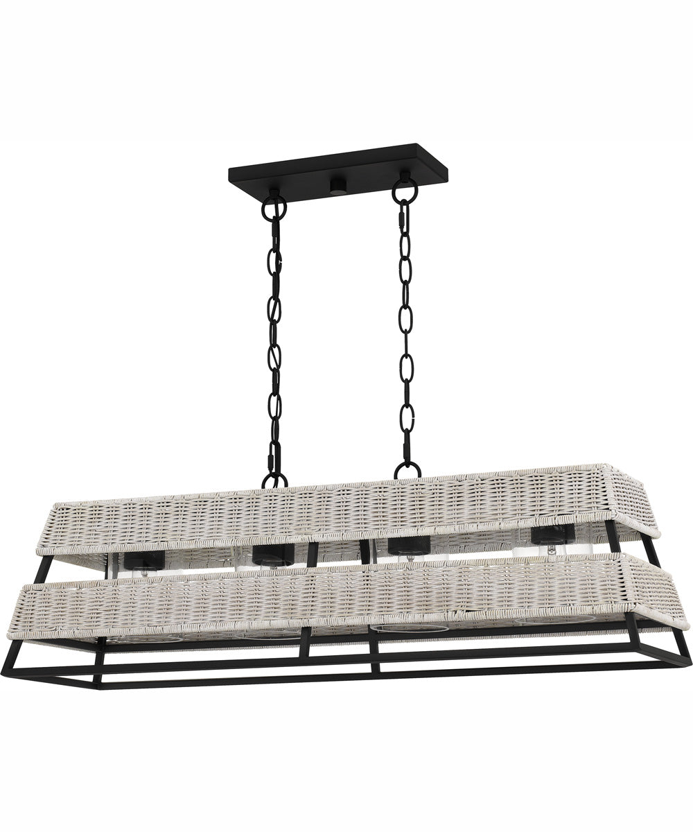 Quoizel Linear Chandelier 4-light Island Light Earth Black