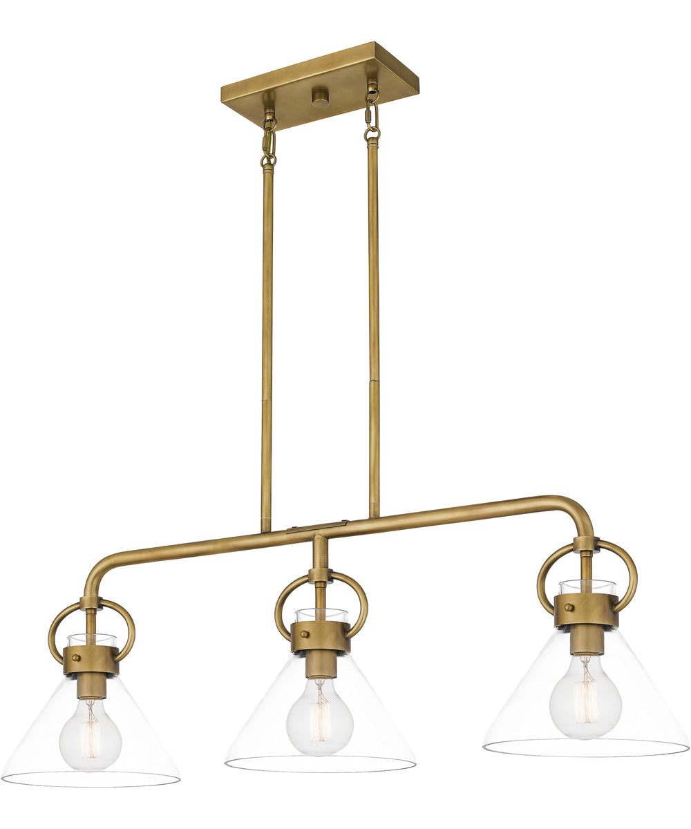 Webster 3-light Island Light Weathered Brass