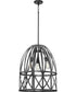 Chastain 3-Light Basket Farmhouse Pendant Light Cerused Black Oak