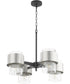 Epsilon 4-light Chandelier Textured Black w/ Satin Nickel