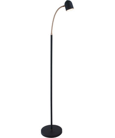 Tiara 1-Light Led Floor Lamp Black/Antique Brass