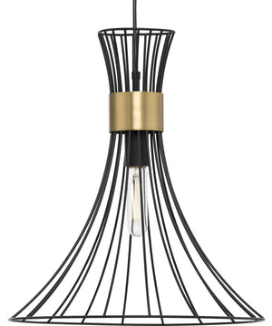 Lorin 1-Light Mid-Century Modern Metal Pendant Light Matte Black