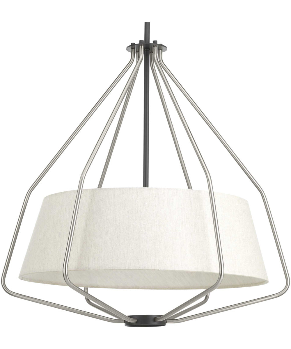 Hangar 3-Light Mid-Century Pendant Light Brushed Nickel